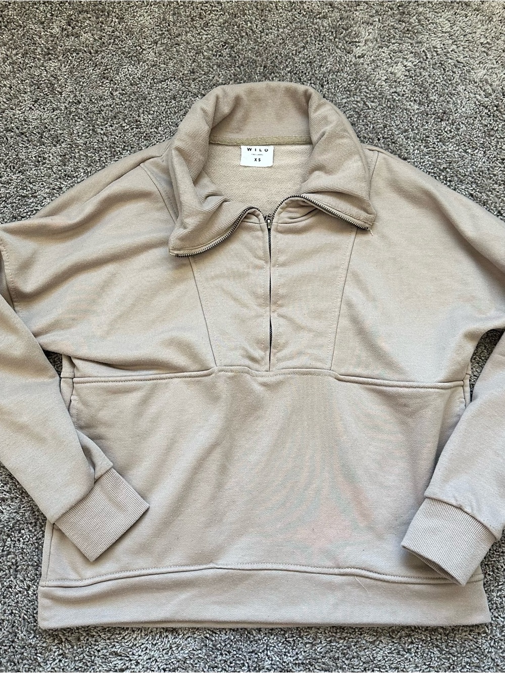 Willo Taupe Half-Zip Pullover Sweatshirt